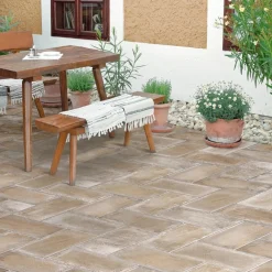 Piastrella da esterno in gres porcellanato Polignano beige 25x50 cm 1,25 m²