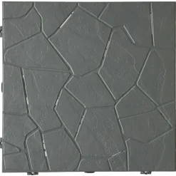 Piastrella da esterno in plastica riciclata Snaptile antracite 38x38 cm