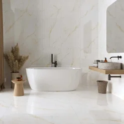 Piastrella in gres effetto marmo venato oro 60x120 cm 1,44 m²