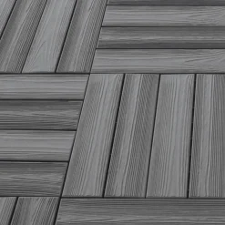 Piastrelle da esterno in plastica riciclata Easywood antracite 40x20 cm 14 pz