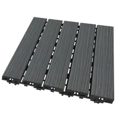 Piastrelle da esterno in polistirene Plustile grigio 10 pz