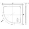 Piatto doccia semicircolare in tecnopolimero Mr.Flat 80x80 cm x H 3 cm