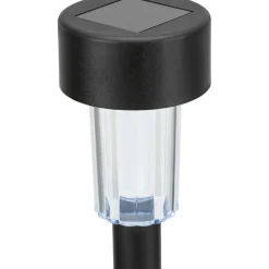 Picchetto solare LED Ø 5,5x40 cm Nero 8 pz