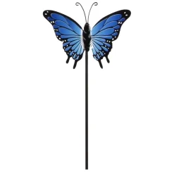 Pick in metallo Farfalla H 70 cm blu