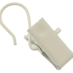 Pinze per tende in metallo bianco 10 pz