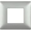 Placca Bticino Matix 2 moduli 96x84 mm argento