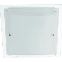 Plafoniera Dritta curva 30x30x9 cm bianco
