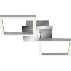 Plafoniera LED Frames 1200 lm bianco caldo 47x23 cm cromato