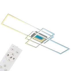 Plafoniera LED Misy 5700 lm CCT 111x42 cm cromo