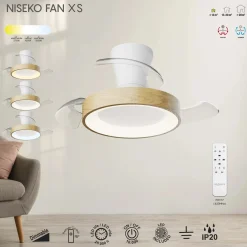 Plafoniera LED Niseko Fan Xs ventilatore 2500 lm luce bianco 26,9x71 cm
