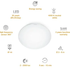 Plafoniera LED RS 16 S 958 lm 27,5x10,5 cm bianco