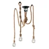 Plafoniera Rope Corda 3 luci 250x20x20 cm marrone