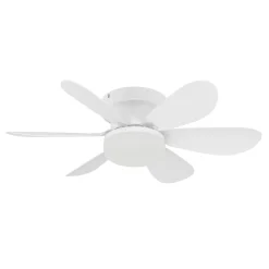 Plafoniera ventilatore LED Eglo Clovelly Ø 52 x 13,5 cm bianco