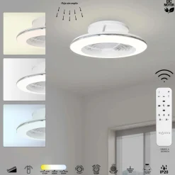 Planofiera LED 70W con ventilatore 30W Alisio Mini 16,5x52,5 cm bianco