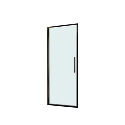 Porta a battente doccia estensione cm 67-71 nero trasparente