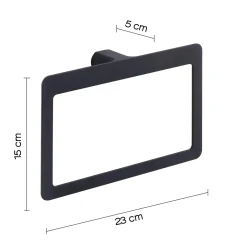 Porta asciugamani ad anello Pirenei nero opaco