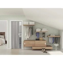 Porta a soffietto Maya in PVC stampa 3D Tessuto 83,5x214 cm grigio