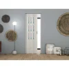 Porta a soffietto Maya Vetrata in PVC stampa 3D 83,5x214 cm palissandro bianco