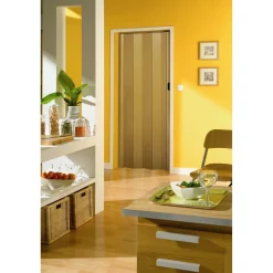 Porta a soffietto Una in PVC 84x215 cm rovere chiaro