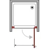 Porta battente doccia 1 anta 100 cm H 190 cm bianco e sintetico