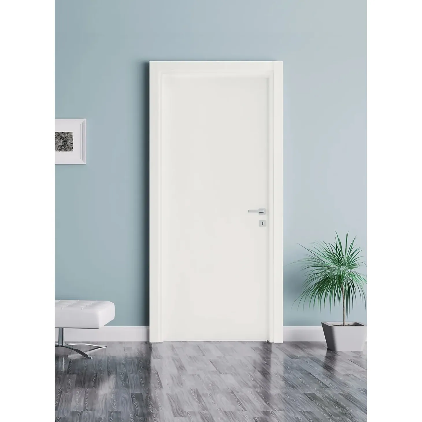Porta battente reversibile Badia bianca 210x70 cm