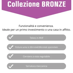 Porta battente reversibile Urban grigio 70x200 cm