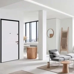 Porta blindata Externa 80x210 cm noce medio apertura sx