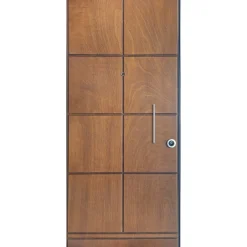 Porta blindata Externa 80x200 cm noce medio apertura sx