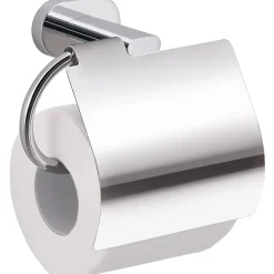 Porta carta igienica con coperchio Bernina cromo