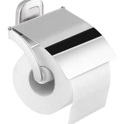 Porta carta igienica con coperchio Everest cromo