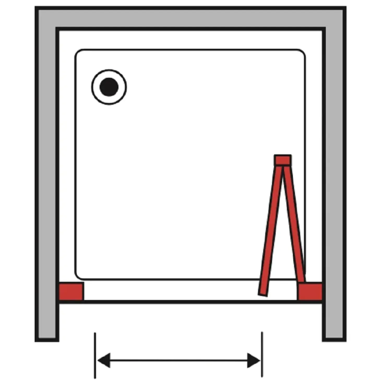 Porta doccia a soffietto Platz 80 cm H 190 cm bianco e sintetico