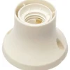Portalampada E27 da parete con base dritta bianco