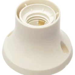 Portalampada E27 da parete con base dritta bianco