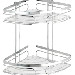 Porta oggetti doccia angolare a 2 ripiani Wenko Premium in acciaio inox