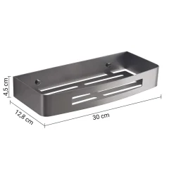 Portaoggetti doccia Nerva rettangolare acciaio inox aisi 304 gun metal