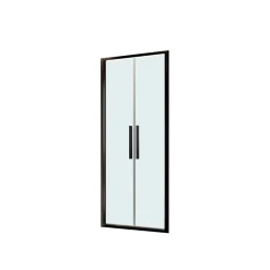 Porta saloon doccia 2 ante estensione cm 77-81 nero trasparente