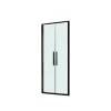 Porta saloon doccia 2 ante estensione cm 87-91 nero trasparente