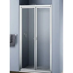 Porta saloon doccia 2 ante Platz 100 cm H 190 bianco e sintetico