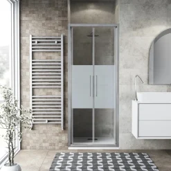 Porta saloon doccia 77/81 cm cromo serigrafato