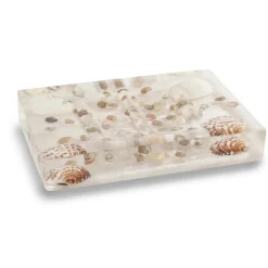 Portasapone bagno bianco in resina Caribe