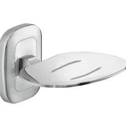 Portasapone bagno fisso Everest in acciaio inox e cromall cromato
