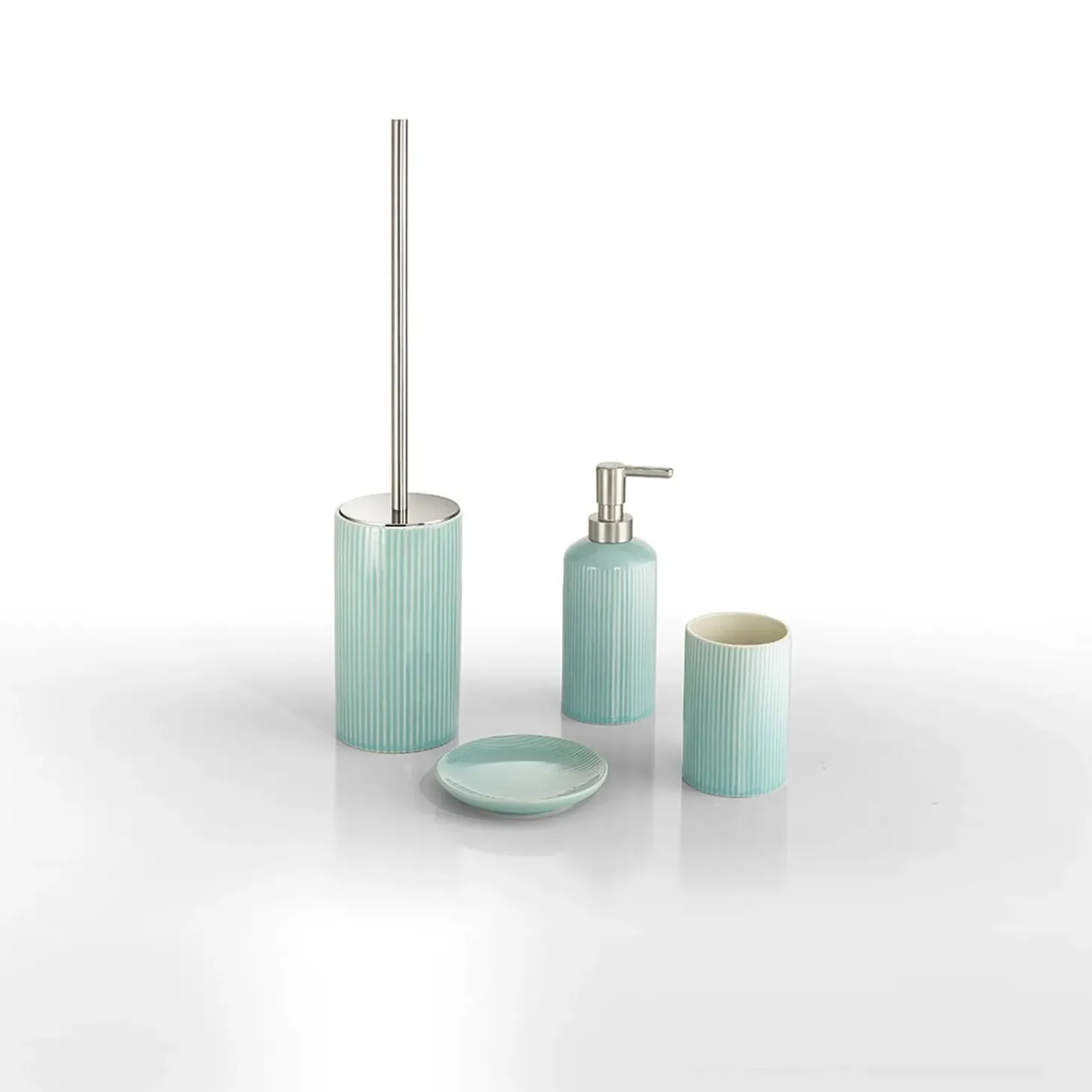 Portasapone bagno Sabina in ceramica acquamarina