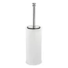 Portascopino bagno Impero H 41,3 cm in porcellana e ottone bianco