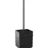 Portascopino bagno Quadrotto H 38 cm nero