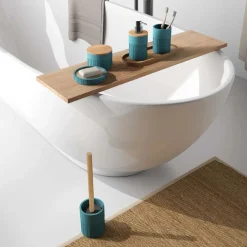 Portascopino bagno Thea H 35 cm verde opaco