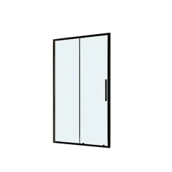 Porta scorrevole doccia a 2 ante estensione cm 137-141 nero trasparente