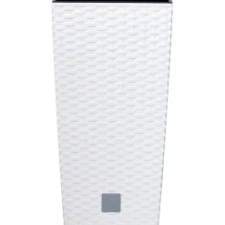Portavaso Prosperplast effetto rattan 33x33x61 cm bianco