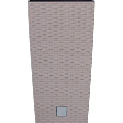 Portavaso Prosperplast effetto rattan 33x33x61 cm moka
