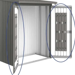 Porte per legnaia Biohort WoodStock 150 grigio quarzo metallizzato