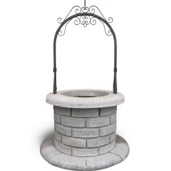 Pozzo da giardino Stromboli in cemento martellinato 220x130x130 cm